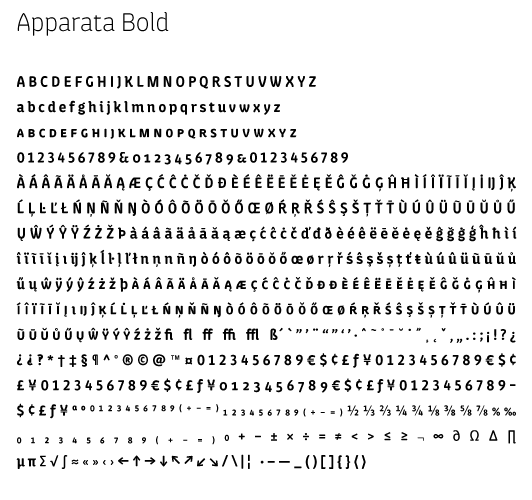 apparata bold glyph map